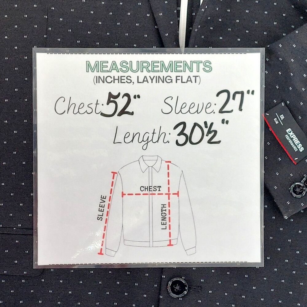 Express Performance Slim Jacket Sz XXL Black Sports Coat Stretch Blazer $198 - Picture 12 of 12